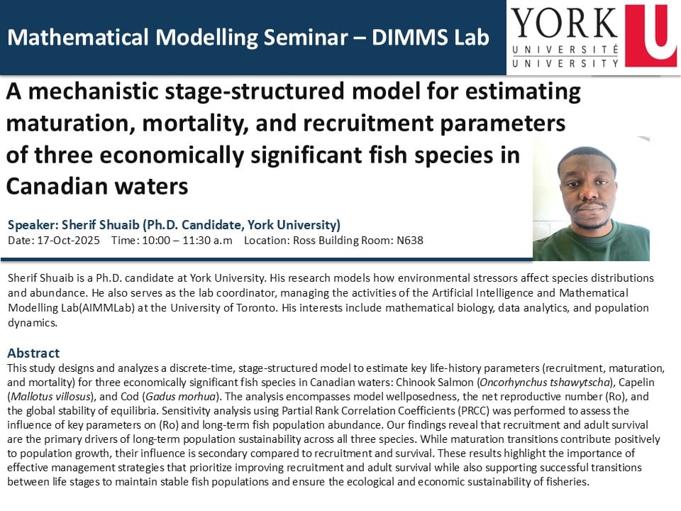 Seminar poster for Sherif Shuaib's talk